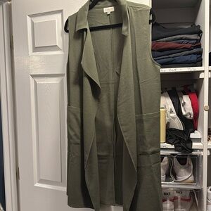 Mudpie long green trench vest sleeveless